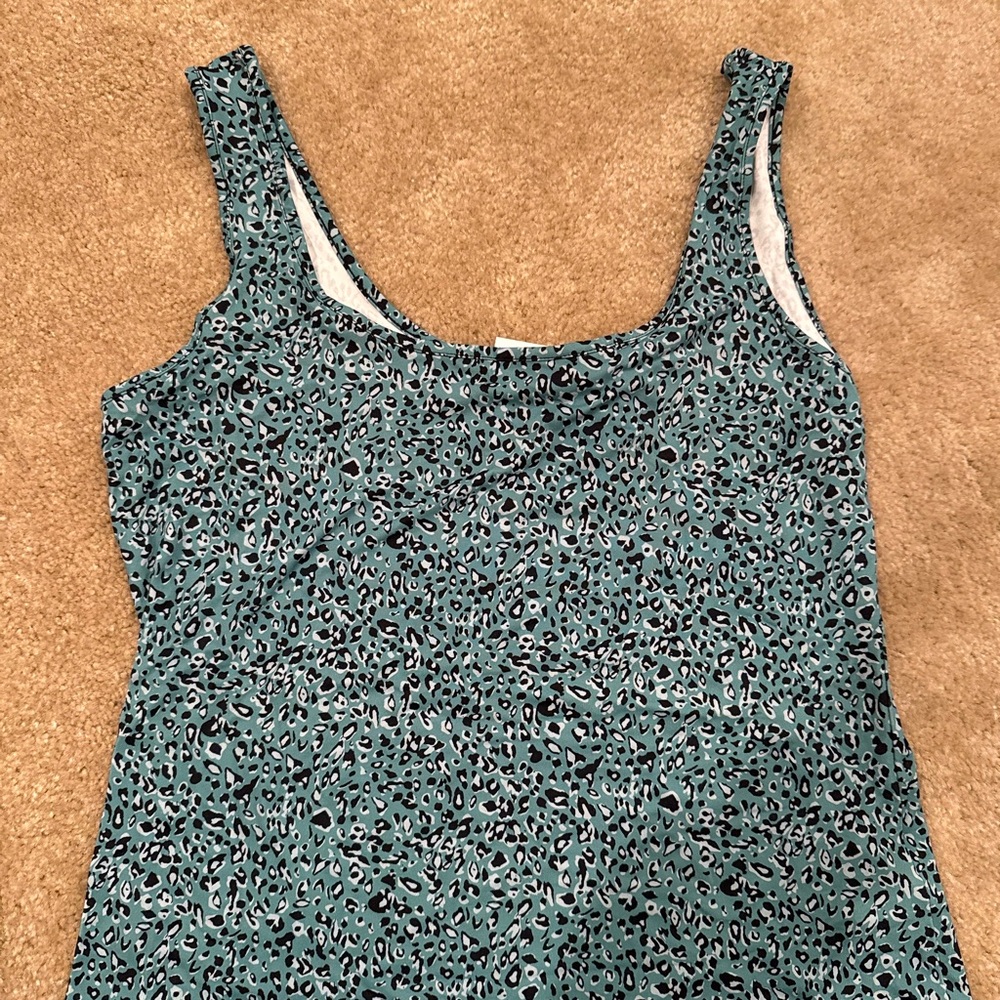 Teal Leopard Print Tank Top